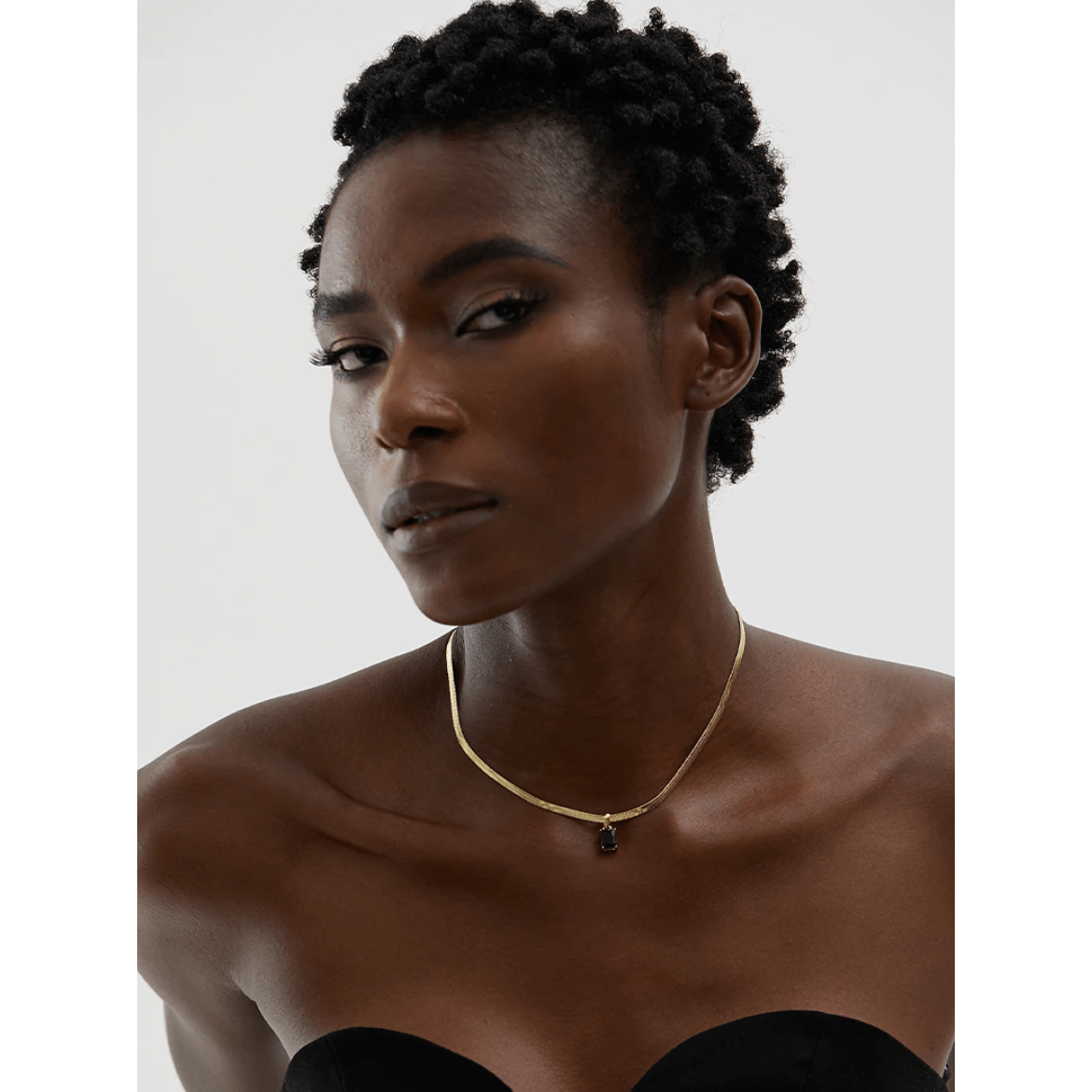 Cassidy - Snake Chain Crystal Charm Necklace