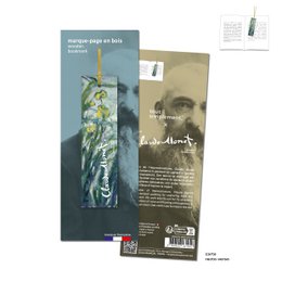 Clematis wooden bookmark - Claude Monet Copy