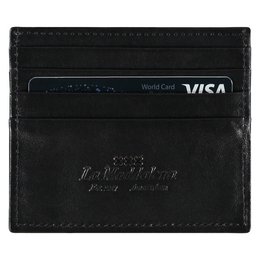 Black leather card holder with VISA card slots.