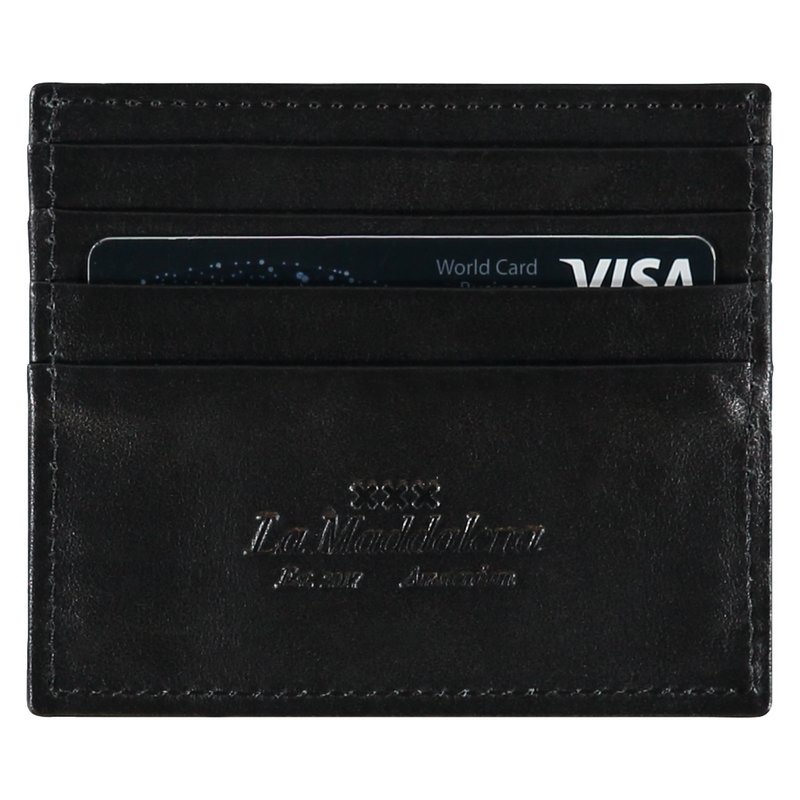 Leather card holder - black