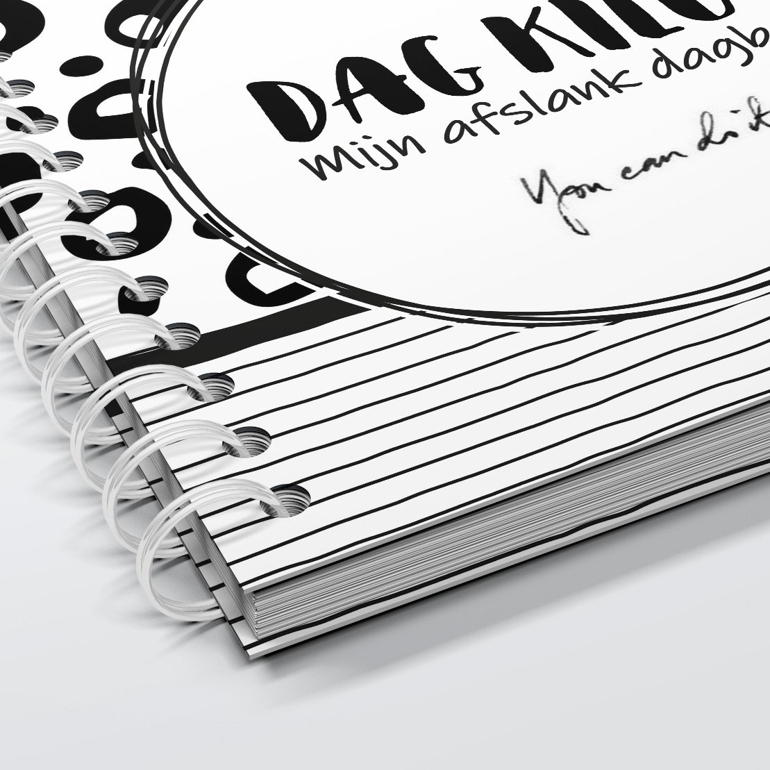 Libro de relleno SilliBeads - Mi diario de adelgazamiento - Tapa dura Wire-o (GAMA NEGRO/BLANCO)