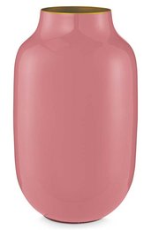 Vase Metal Oval Old Pink 30cm