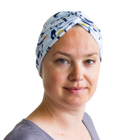 Blue Summer Turban Hat, Single Layered Turban Cap, Chemo Headwear