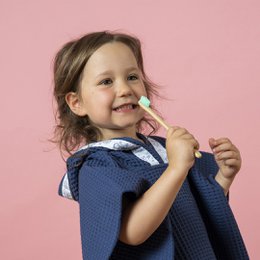Marineblå Honeycomb Baby Bath Poncho