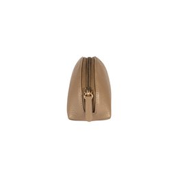 RB1088AQ | Astuccio/Pochette a Mezzaluna Made in Italy in Vera Pelle grana Dollaro. Colore Taupe