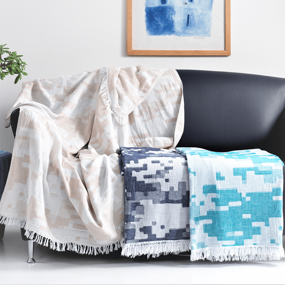 Terræn bomuld jacquard tæppe