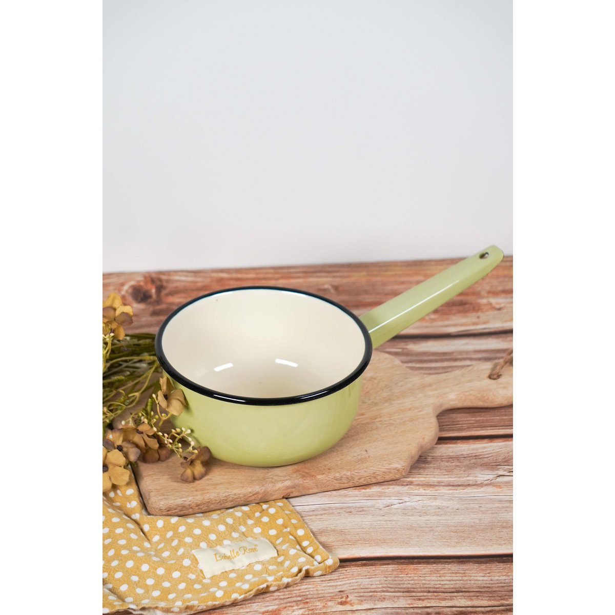 Enamel saucepan citron 1,5 L Isabelle Rose