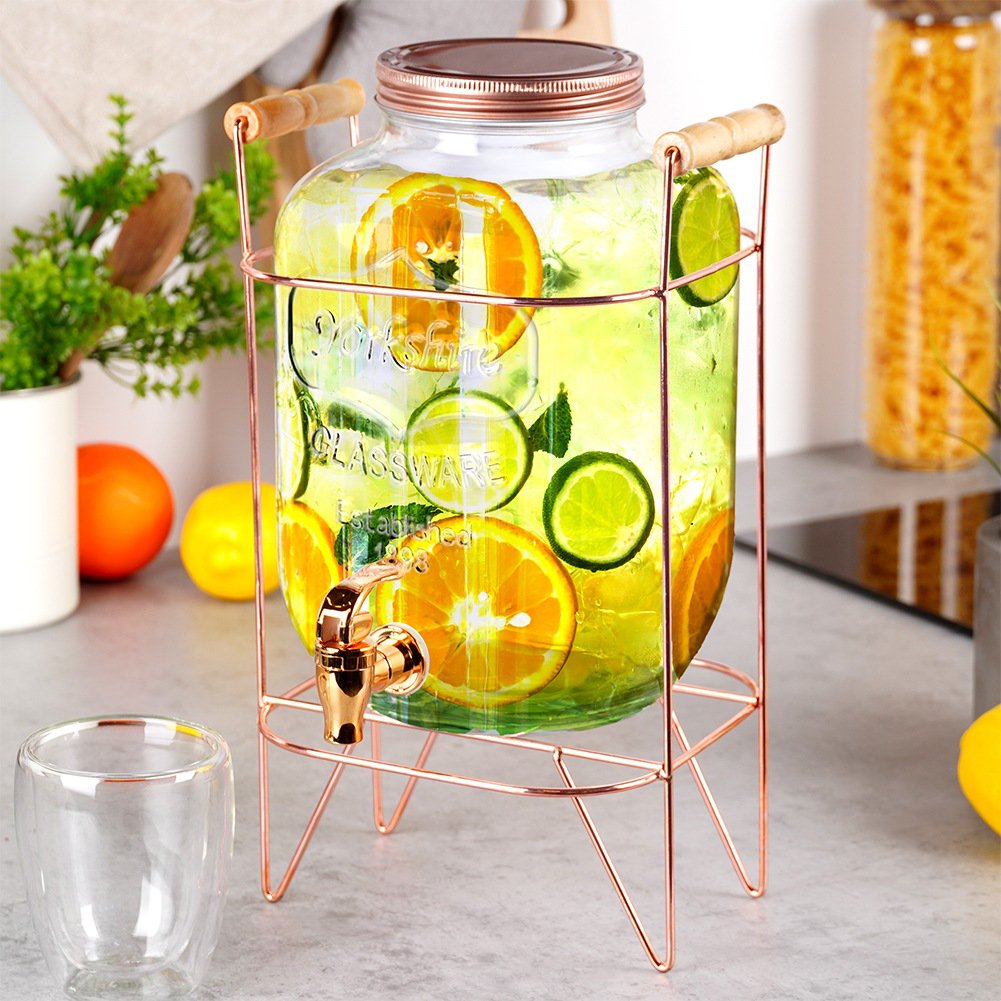 Dispenser with Tap and Stand Gold 5.5 l