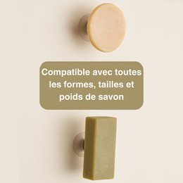 Magnetic Soft-free gap without drilling-hygienic & design-Bathroom wall fixation, kitchen, shower-dry soap-made in France