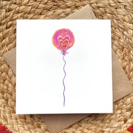 Tarjeta Feliz Cumpleaños Globo Rosa