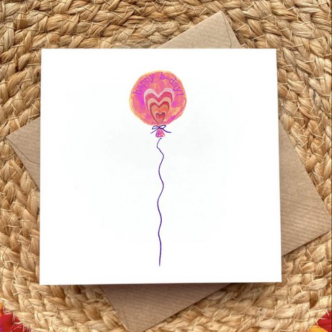 Karte Alles Gute zum Geburtstag Ballon Rosa