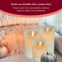 Rechargeable LED candles with moving flame - 3 pieces