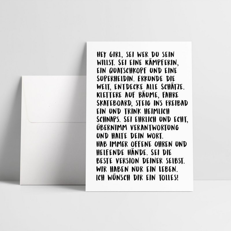 Hey girl / folding card