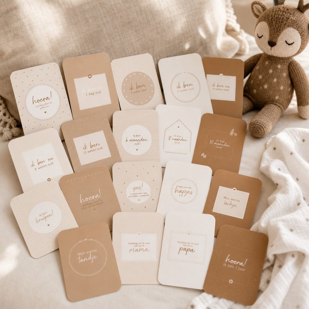 Fyllbooks Milestone cards set Baby - Beige