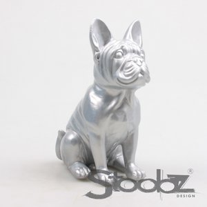 Stoobz Design Französische Bulldogge Statue 20,5 cm – Silber | Dekorativer Hingucker