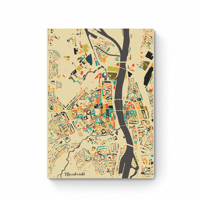 Maastricht - Mosaic City Map Map Plakat