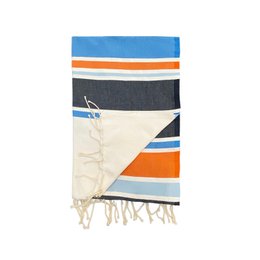 Fouta traditionnelle plate "HELIOS" Bleu 100x200