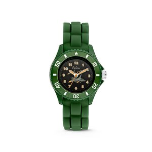 Colori Kidz 5-CLK059 Kinderhorloge met Vliegtuig - Siliconen Band - Ø 30 mm - 20 mm Wijzerplaat - Groen