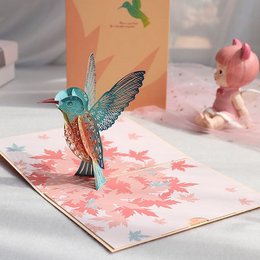 Pop-up-Grußkarte mit verzaubertem Kolibri