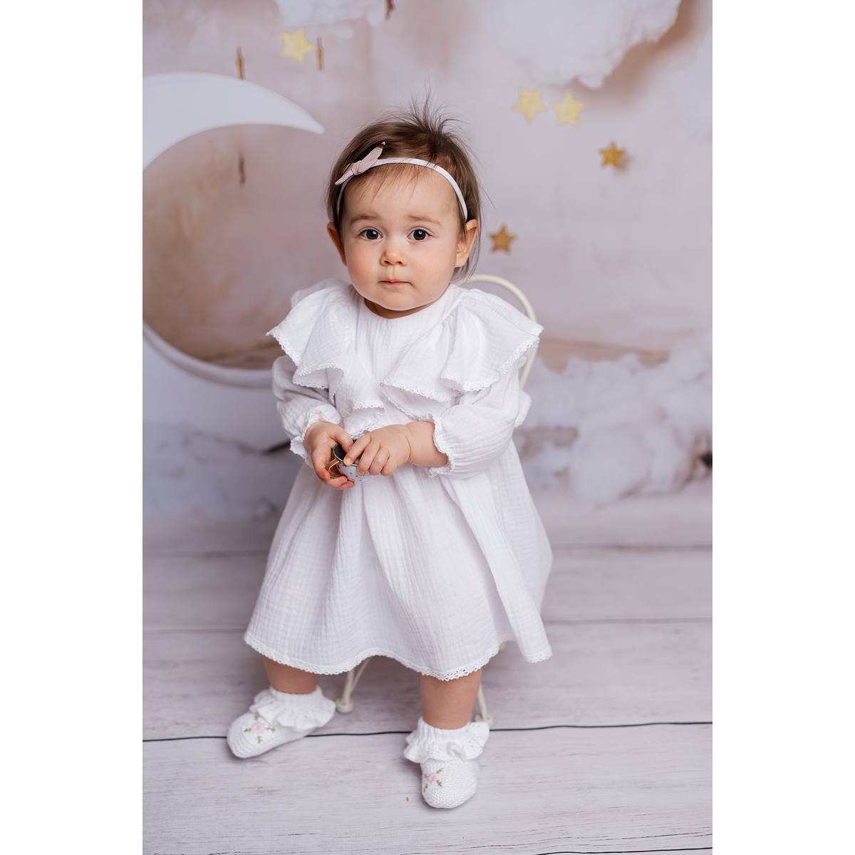 Carmella white dress for new born baby girl