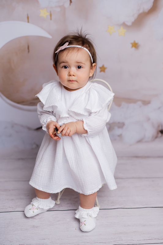 Carmella white dress for new born baby girl
