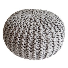 Knitted stool pouf Ø 45 H 30 cm cm seat pouf knitted floor cushion
