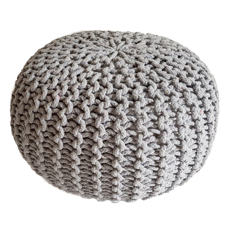 Knitted stool pouf Ø 45 H 30 cm cm seat pouf knitted floor cushion