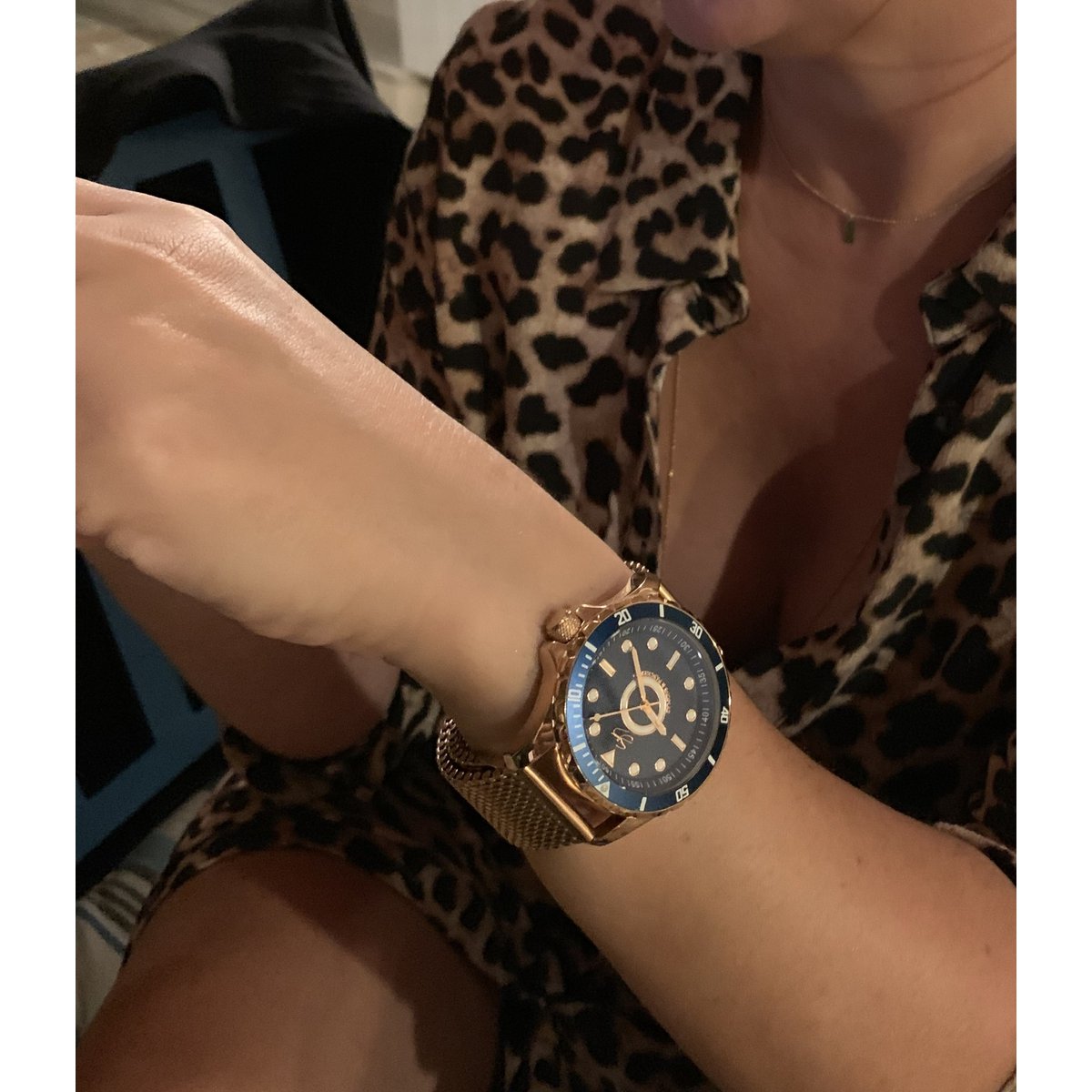 Power Mesh 5Vie double plated rose gold 3-hand 10 ATM