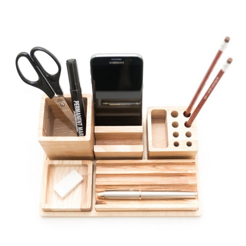 Wooden desk organizer, Desk organizer set