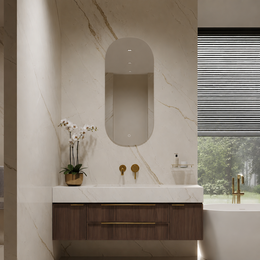 Miroir de salle de bain LED Lumire Ray ovale 45x100 cm
