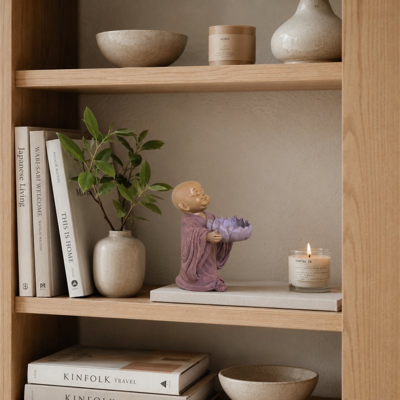Statuetka Buddy Świecznik CH01 - Świecznik Tealight - Dekoracja Zen i Feng Shui - Szczęśliwy przedmiot - Pomysł na prezent Zen