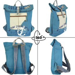Sunsa Rucksack. Vegan Backpack aus Canvas ( Segeltuch). Große Freizeit Cityrucksack. Daypack Tasche für Damen. A4 geignet.