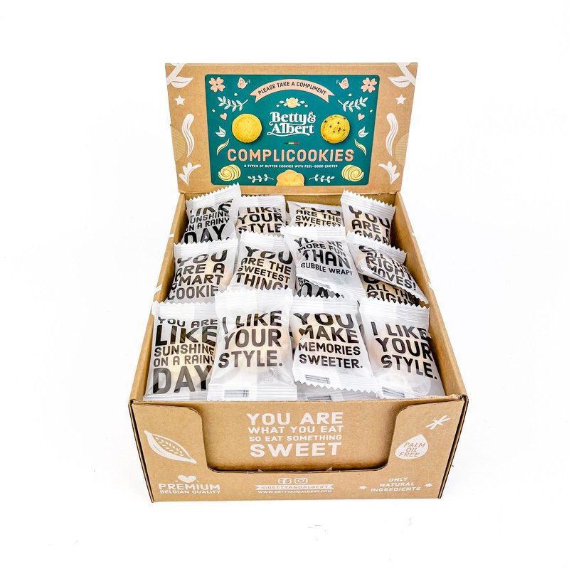 Individually wrapped Shortbread cookies with feel good quotes - 85 pieces
