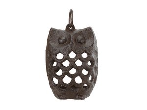 Tealight holder owl made of cast iron