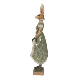 Beeld Konijn 11x8x33 cm Groen Polyresin Woonaccessoires