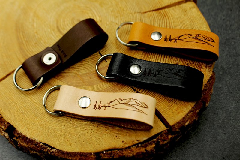 Schlüsselanhänger / Schlüsselanhänger aus Leder - Berge
