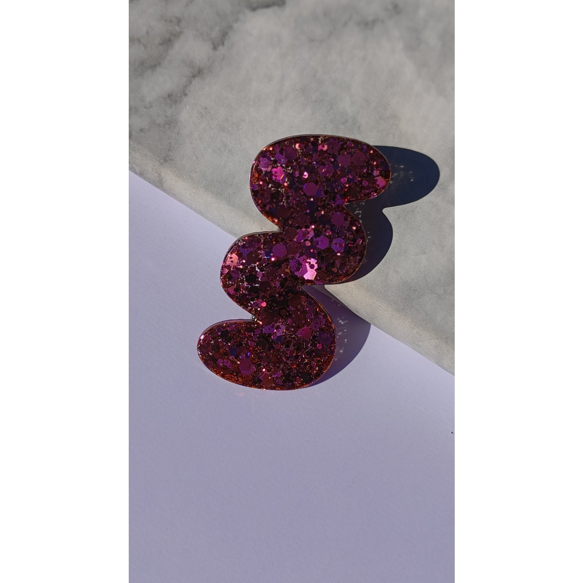 ⋒ pacchetto di clip per capelli in resina - Sakura glitter (8 articoli) ⋒