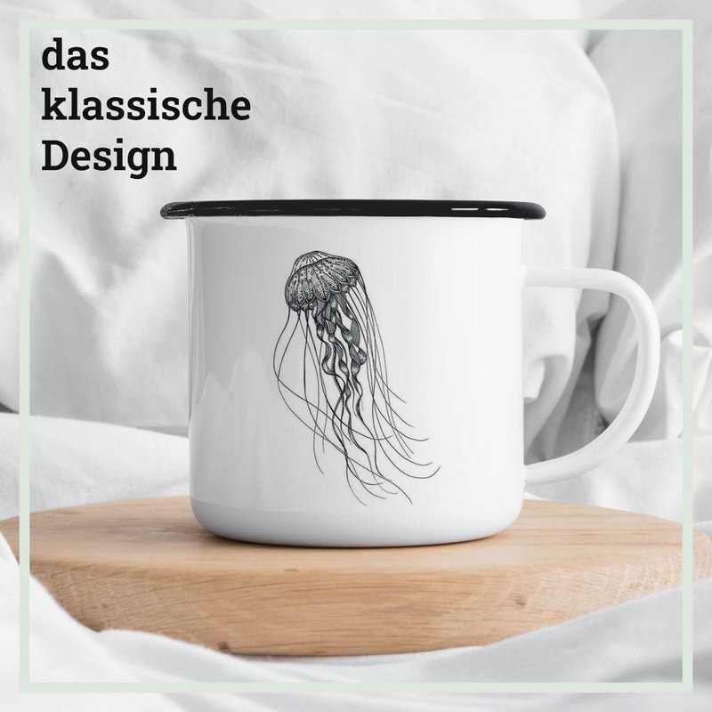 Enamel cup – deep sea jellyfish