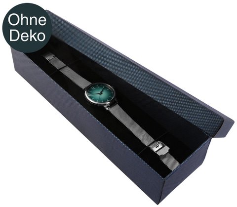 Uhrenbox, Pappe, blau, VE 4, 24 cm x 7 cm x 5 cm
