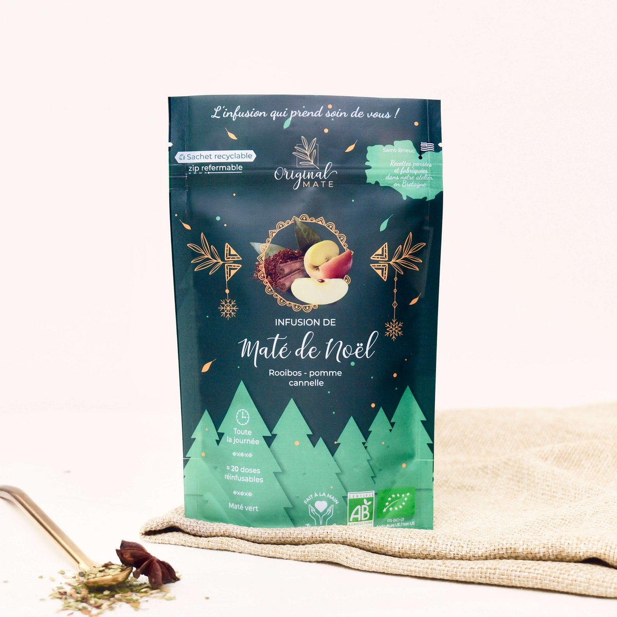 Christmas mate & rooibos, mela, cannella biologica - Edizione limitata