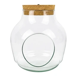 Glass Terrarium with Side Opening and LED Cork W-456A1 19 cm