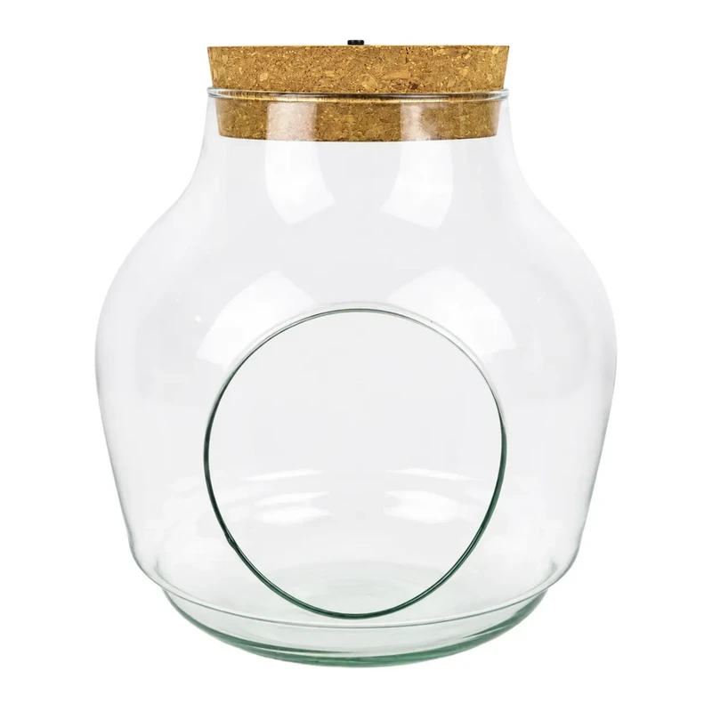 Glass Terrarium with Side Opening and LED Cork W-456A1 19 cm