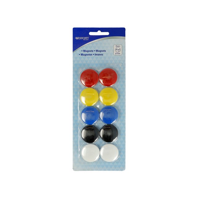 Magneet Westcott matching pak op 10st. Ø 30 mm x 8 mm, 900 g dop: 6-8 vel 80 g papier