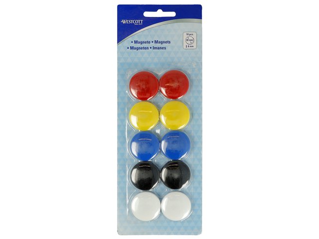 Magneet Westcott matching pak op 10st. Ø 30 mm x 8 mm, 900 g dop: 6-8 vel 80 g papier