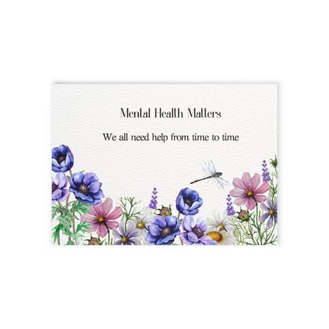 Watercolor "Need Help" Mental Health Matters Art Print 