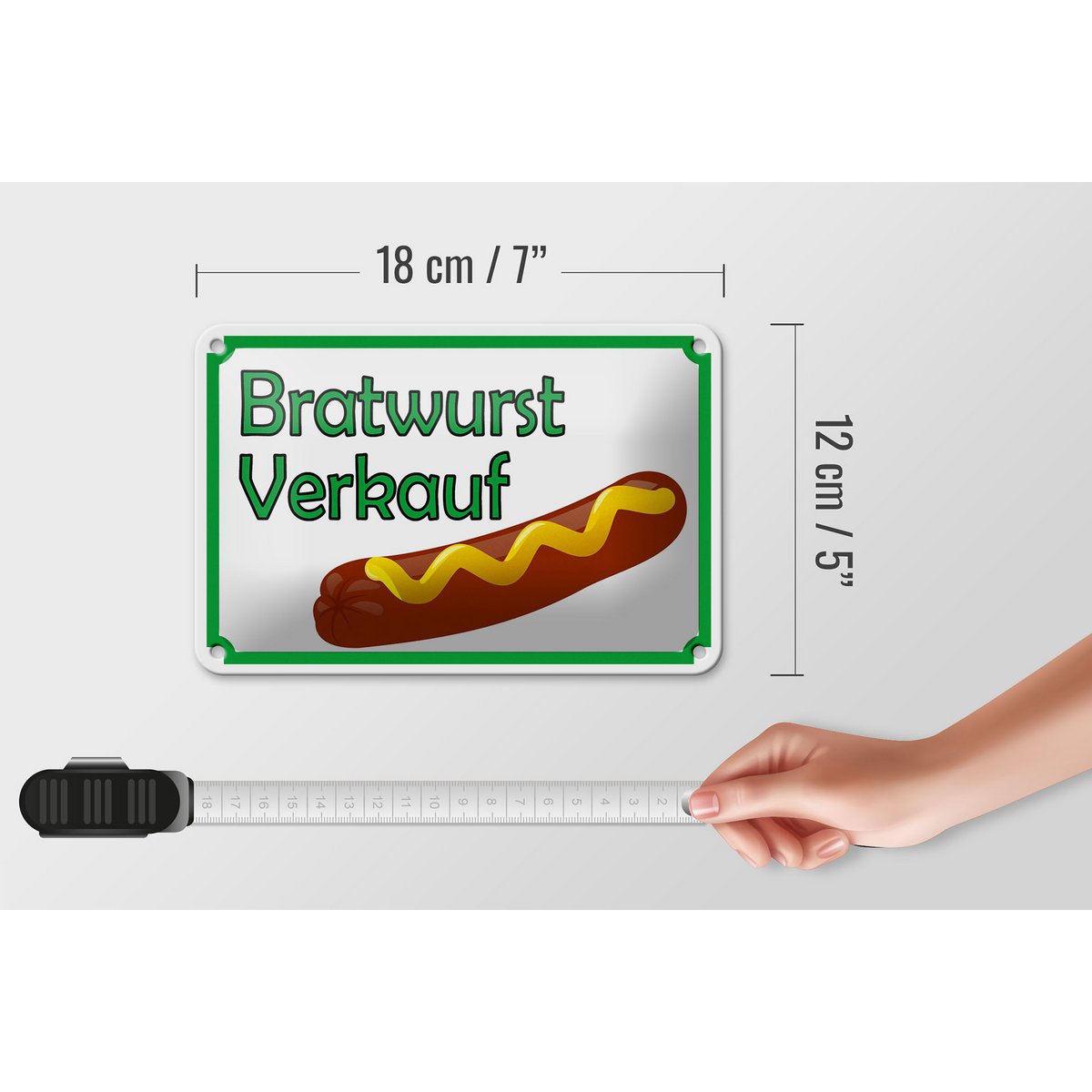 Tin sign notice 18x12cm Bratwurst sale restaurant decoration