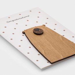 3D Wooden Gratulationskort – Håndlavet hilsen af ​​PESKOVOI