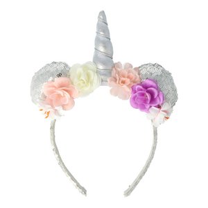 Kinderhoofdband eenhoorn met bloemen - Pailletten