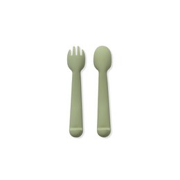Siliconenlepel en vork van Olive Green