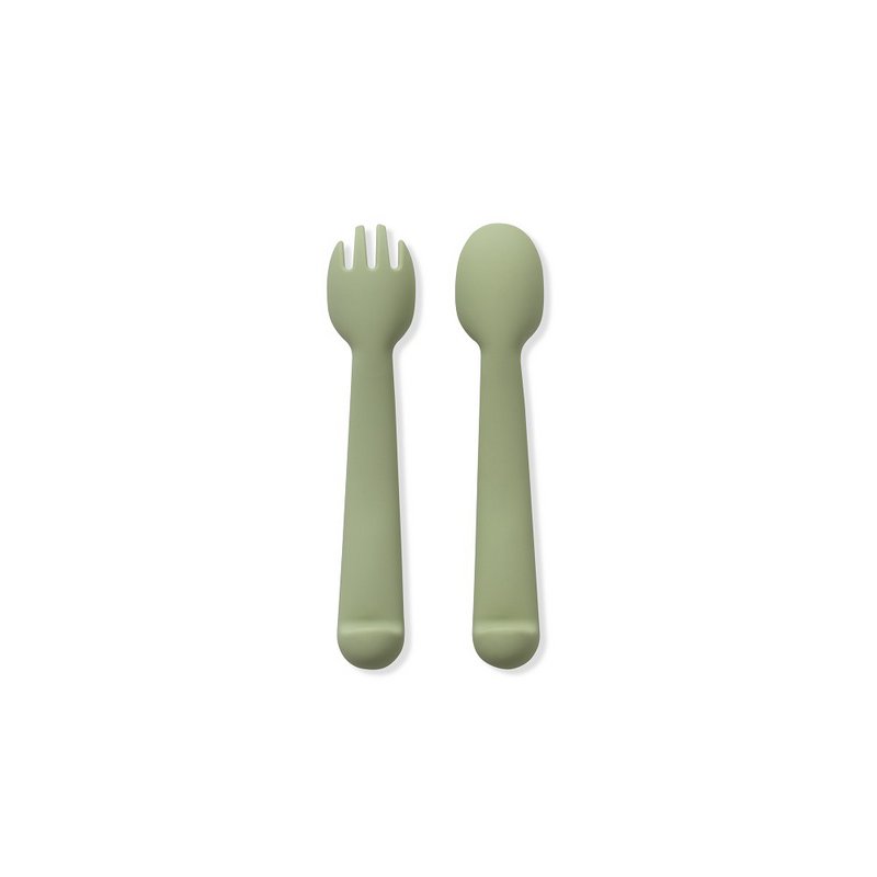 Siliconenlepel en vork van Olive Green